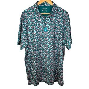 Bogey Bros Golf Polo XL Green Pattern Performance Stretch Shirt